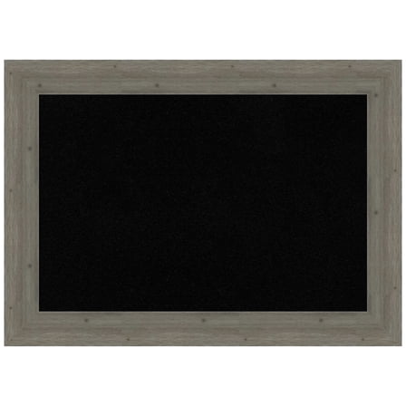 Amanti Art Black Cork Board Wood Framed Fencepost Grey Bulletin Board 43 in. x 31 in.