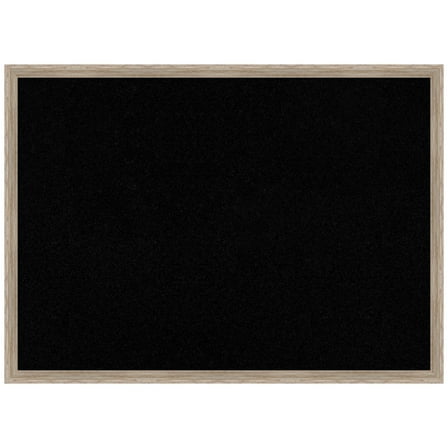 Amanti Art Black Cork Board Wood Framed Hardwood Wedge White Wash Bulletin Board 29 in. x 21 in.