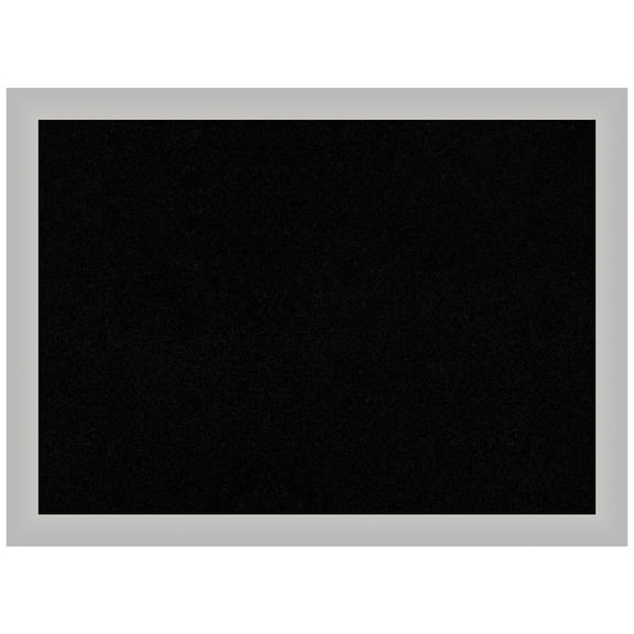 Amanti Art Black Cork Board Wood Framed Low Luster Silver Bulletin Board 31 in. x 23 in.