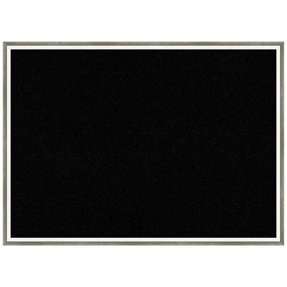 Amanti Art Black Cork Board Wood Framed Lucie Silver White Bulletin Board 29 in. x 21 in.