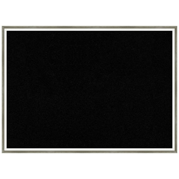Amanti Art Black Cork Board Wood Framed Lucie Silver White Bulletin Board 29 in. x 21 in.