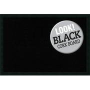 Amanti Art Black Cork Board Wood Framed Mezzanotte Black Bulletin Board 38 in. x 26 in.