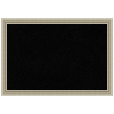 Amanti Art Black Cork Board Wood Framed Mezzo Silver Bulletin Board 40 in. x 28 in.