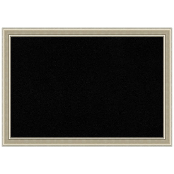 Amanti Art Black Cork Board Wood Framed Mezzo Silver Bulletin Board 40 in. x 28 in.