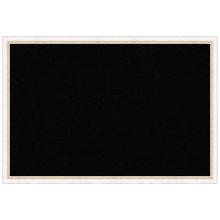 Amanti Art Black Cork Board Wood Framed Morgan White Gold Bulletin Board 38 in. x 26 in.