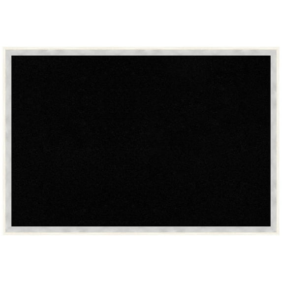 Amanti Art Black Cork Board Wood Framed Paige White Silver Bulletin Board 25 in. x 17 in.