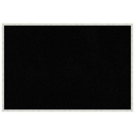 Amanti Art Black Cork Board Wood Framed Paige White Silver Bulletin Board 37 in. x 25 in.