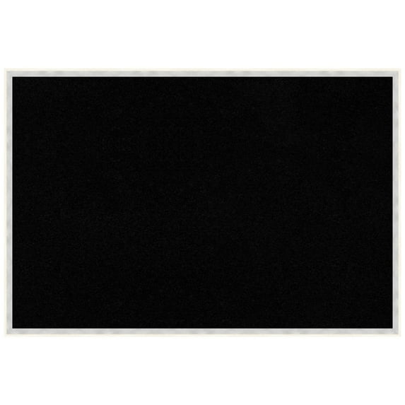 Amanti Art Black Cork Board Wood Framed Paige White Silver Bulletin Board 37 in. x 25 in.