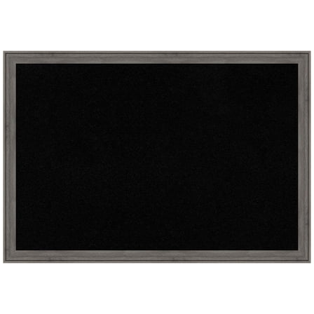 Amanti Art Black Cork Board Wood Framed Regis Barnwood Grey Narrow Bulletin Board 39 in. x 27 in.