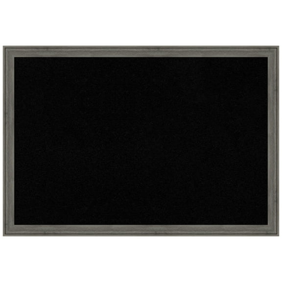 Amanti Art Black Cork Board Wood Framed Regis Barnwood Grey Narrow Bulletin Board 39 in. x 27 in.
