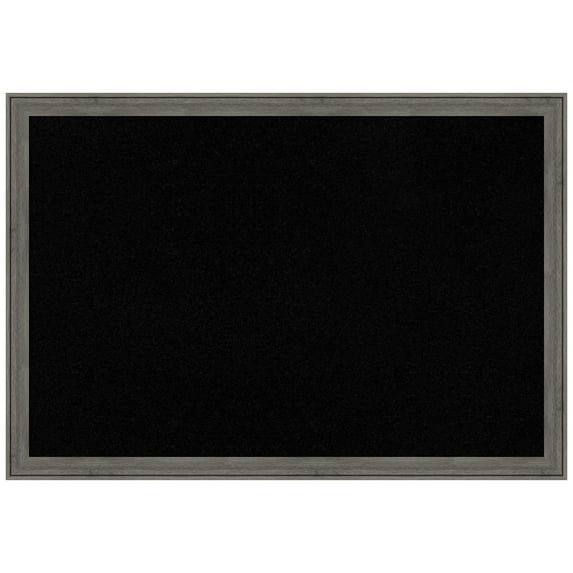 Amanti Art Black Cork Board Wood Framed Regis Barnwood Grey Narrow Bulletin Board 39 in. x 27 in.
