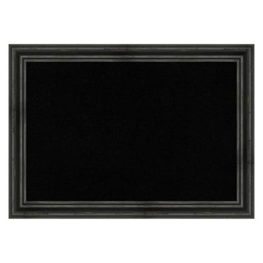 Amanti Art Black Cork Board Wood Framed Rustic Pine Black Bulletin Board 41 in. x 29 in.