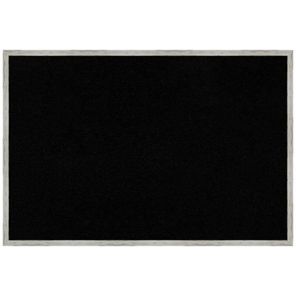 Amanti Art Black Cork Board Wood Framed Shiplap White Narrow Bulletin Board 37 in. x 25 in.