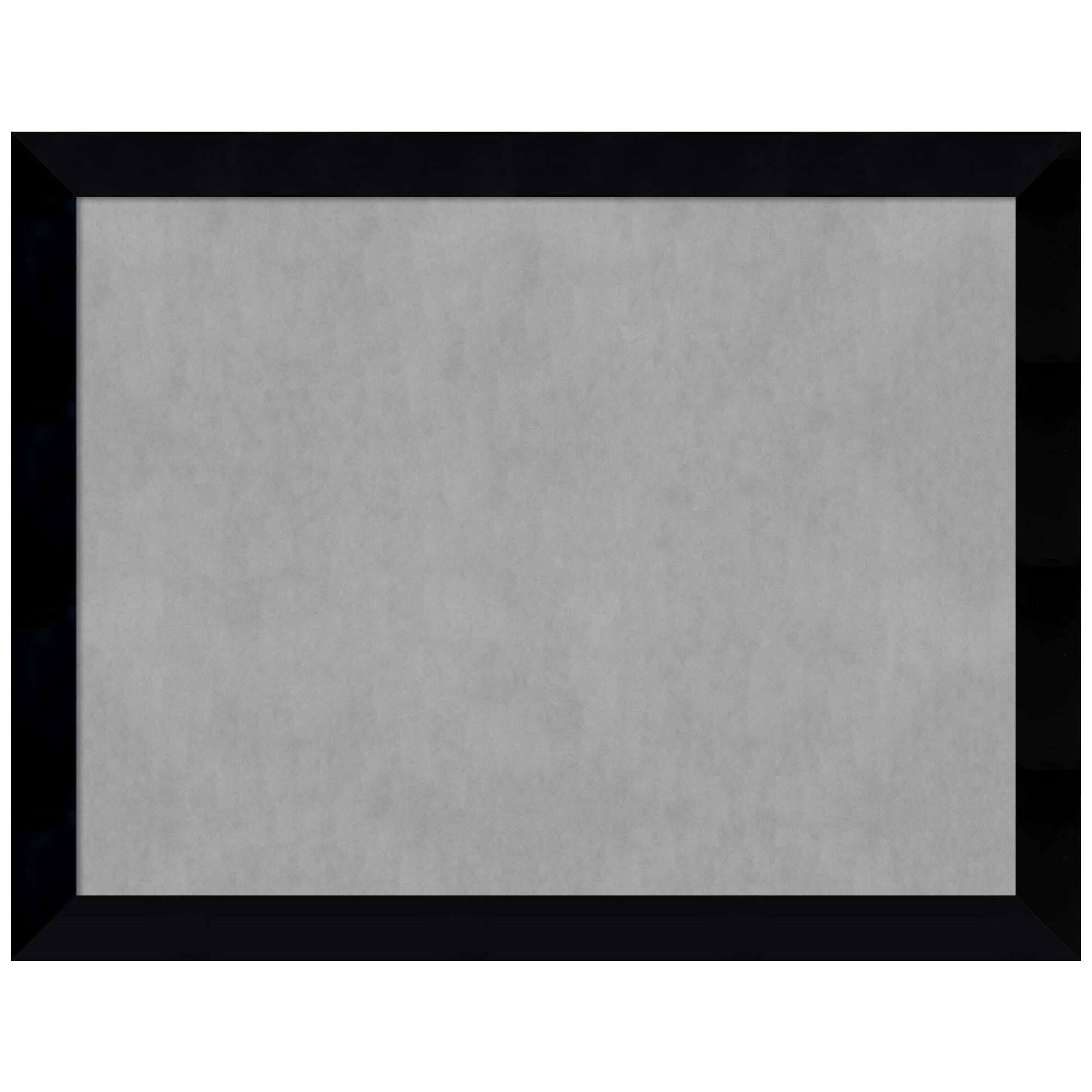 Modern Grey Magnetic Memo Board with Black Wood Frame