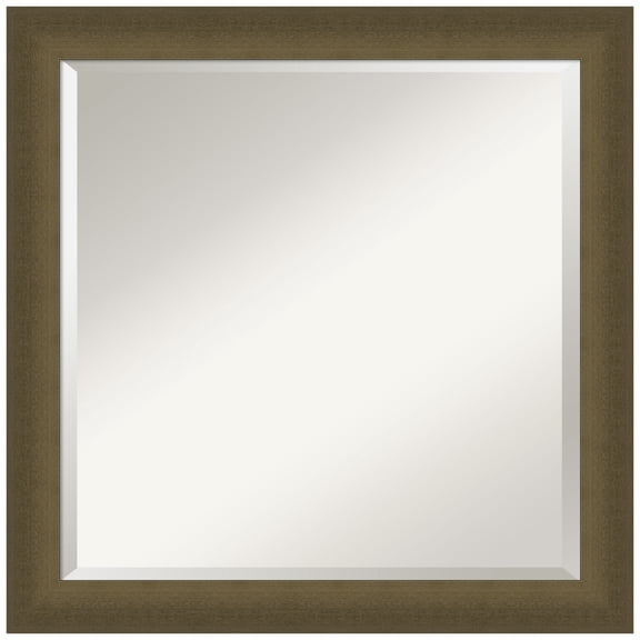 Amanti Art Blaine Light Bronze Narrow Beveled Bathroom Wall Mirror