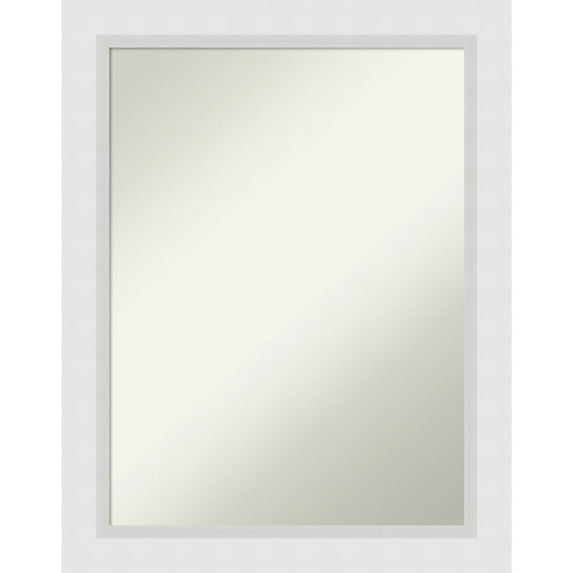 Amanti Art Blanco White Wood Framed Non-Beveled Bathroom Vanity Wall Mirror - 22 x 28 in