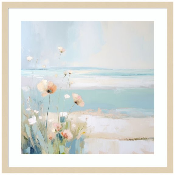 Amanti Art Blue Abstracted Waters II Wood Framed Wall Art Print