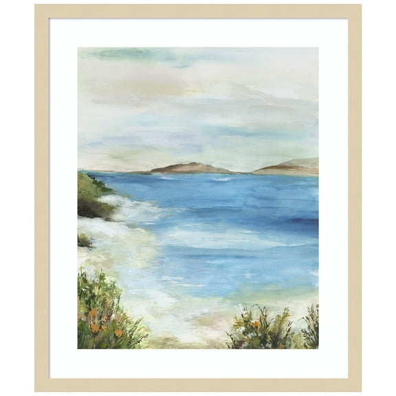 Amanti Art Blue Beach I Wood Framed Wall Art Print