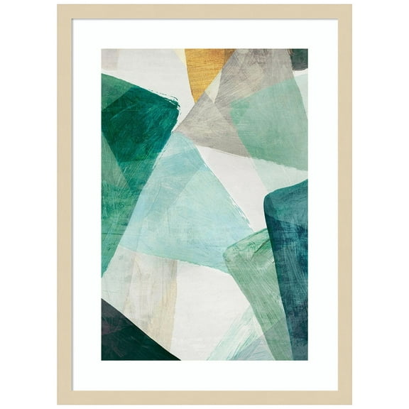 Amanti Art Blue Geometric I Wood Framed Wall Art Print