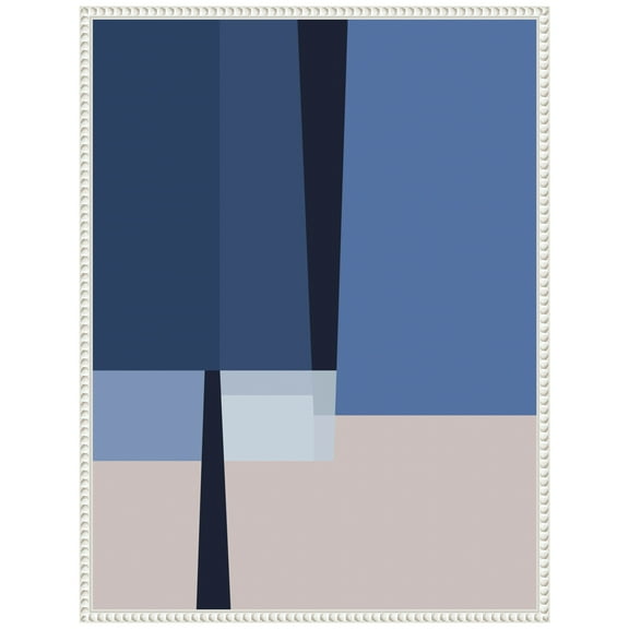 Amanti Art Blue Lines 1 Framed Canvas Wall Art Print