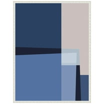 Amanti Art Blue Lines 2 Framed Canvas Wall Art Print