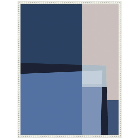 Amanti Art Blue Lines 2 Framed Canvas Wall Art Print