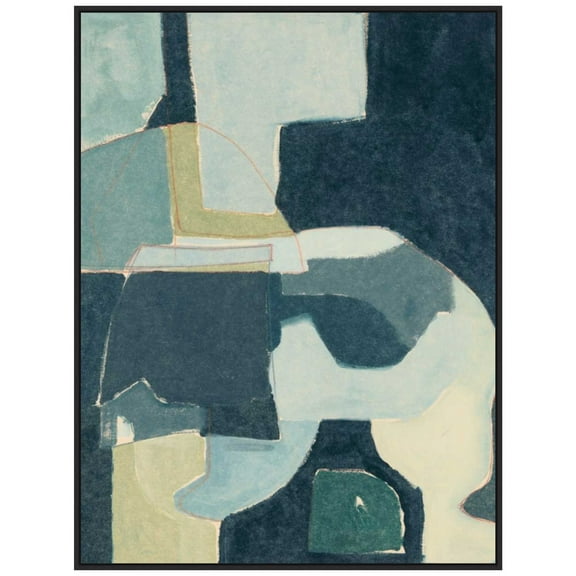 Amanti Art Blue Note III Framed Canvas Wall Art Print