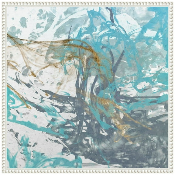 Amanti Art Blue Sea Foam I Framed Canvas Wall Art Print