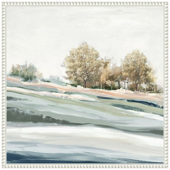 Amanti Art Blue Still Trees Framed Canvas Wall Art Print