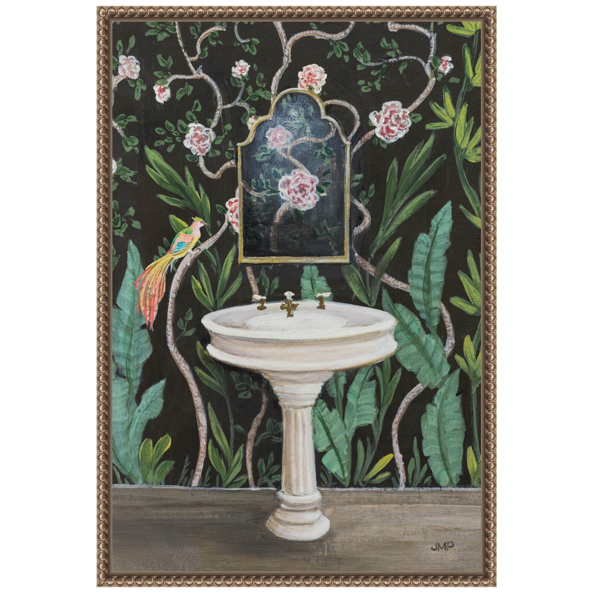 Botanical Oasis Beaded Framed Canvas Wall Art, 16 x 23-in