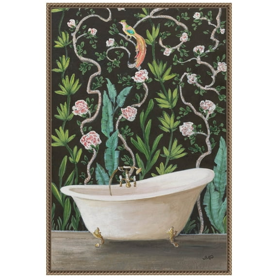 Amanti Art Botanical Bath II Framed Canvas Wall Art Print