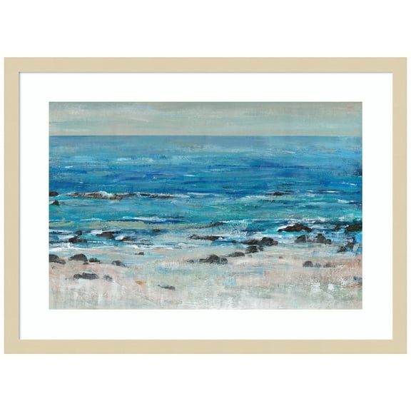 Amanti Art Breaking at the Beach II Wood Framed Wall Art Print