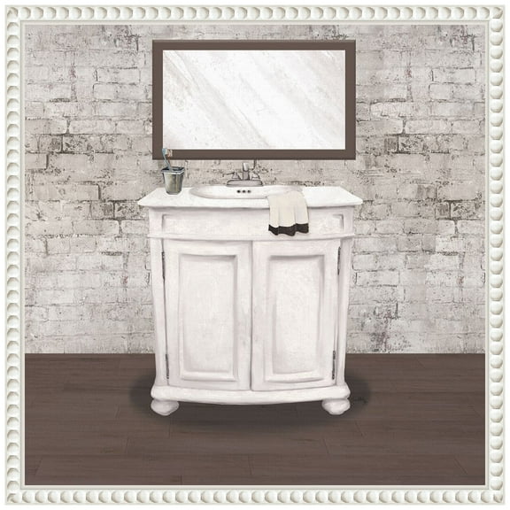 Amanti Art Brick Bath II Framed Canvas Wall Art Print