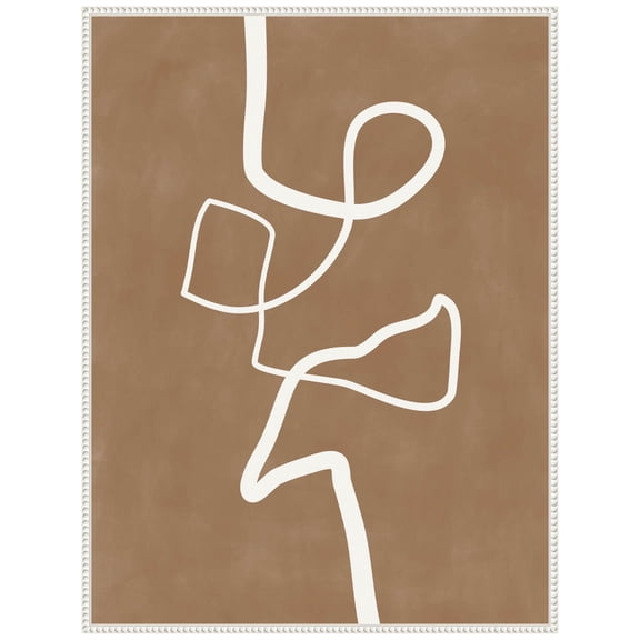 Amanti Art Brown Single Line Artwork Framed Canvas Wall Art Print