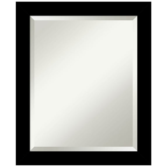 Amanti Art Brushed Black Beveled Bathroom Wall Mirror
