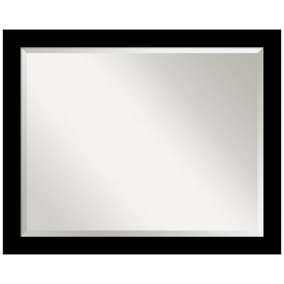 Amanti Art Brushed Black Beveled Bathroom Wall Mirror