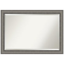 Amanti Art Burnished Concrete Beveled Wood Wall Mirror 28.5 x 40.5 in.