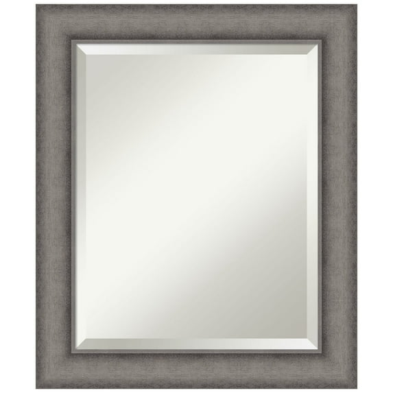 Amanti Art Burnished Concrete Beveled Wood Wall Mirror 24.5 x 20.5 in.