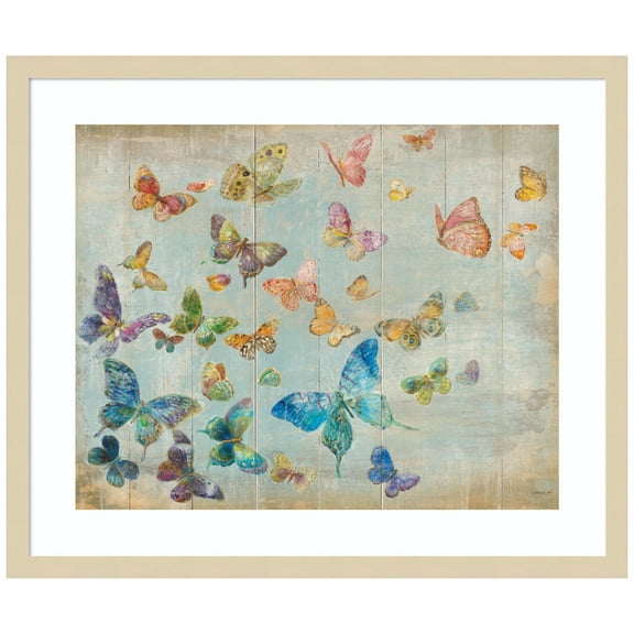 Amanti Art Butterflies Wood Framed Wall Art Print