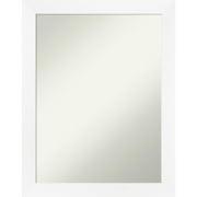 Amanti Art Cabinet White Narrow Framed Non-Beveled Bathroom Vanity Wall Mirror - 21.25 x 27.25 in