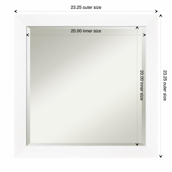 Amanti Art Cabinet White Narrow Framed Wall Mirror - 21.25 x 27.25 in
