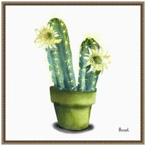 Amanti Art Cactus Flowers II Framed Canvas Wall Art Print