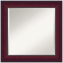Amanti Art Canterbury Cherry Beveled Wood Wall Mirror 25.25 x 25.25 in.