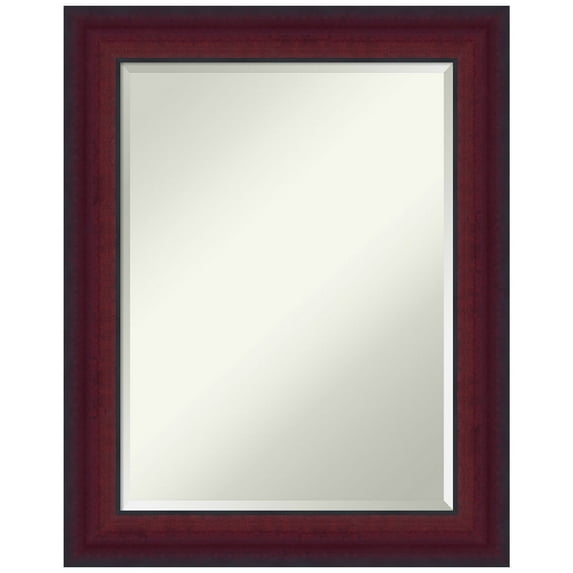 Amanti Art Canterbury Cherry Beveled Wood Bathroom Wall Mirror