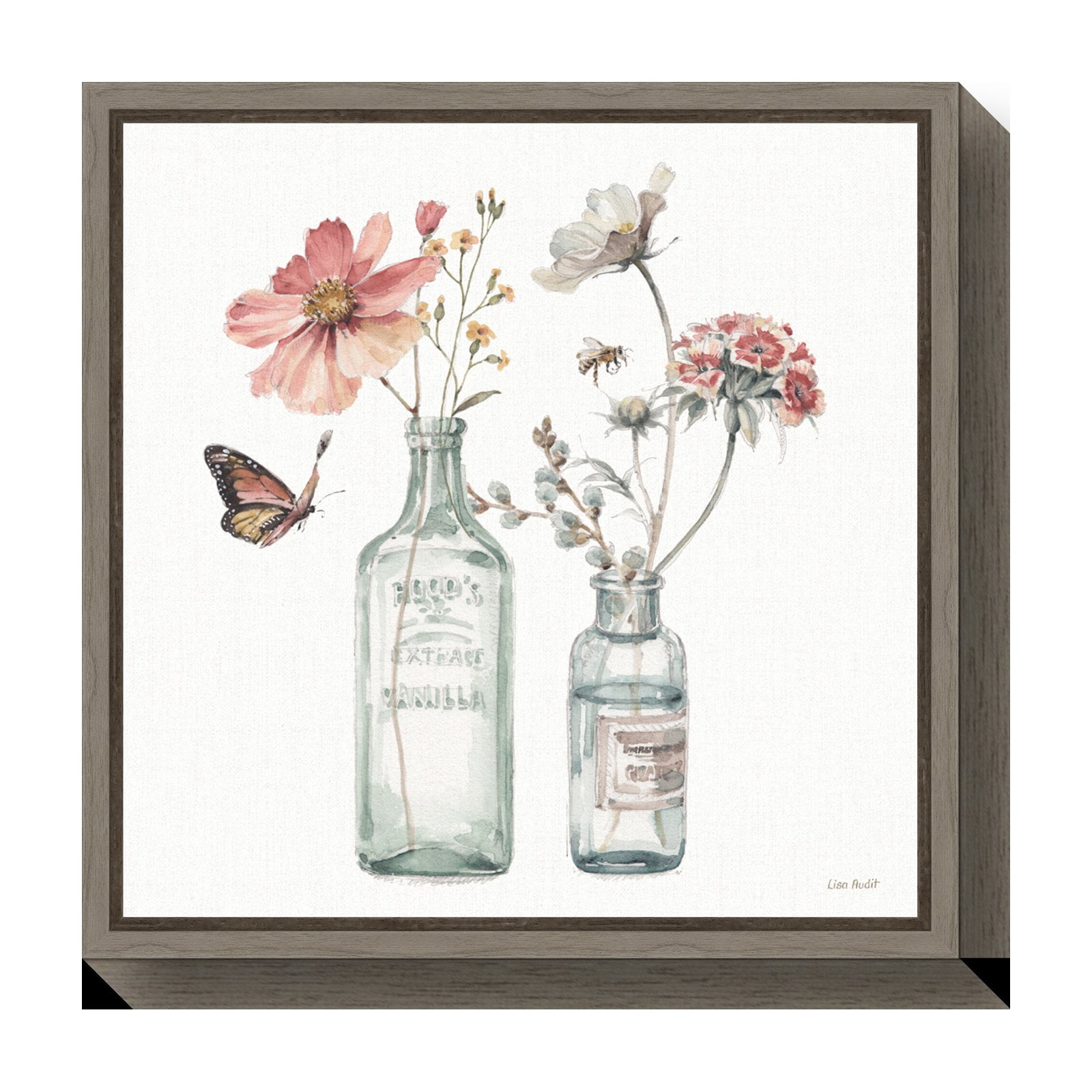 Amanti Art A Country Weekend X by Lisa Audit Canvas Wall Art Print Framed 16-in. x 16-in. in Graywash