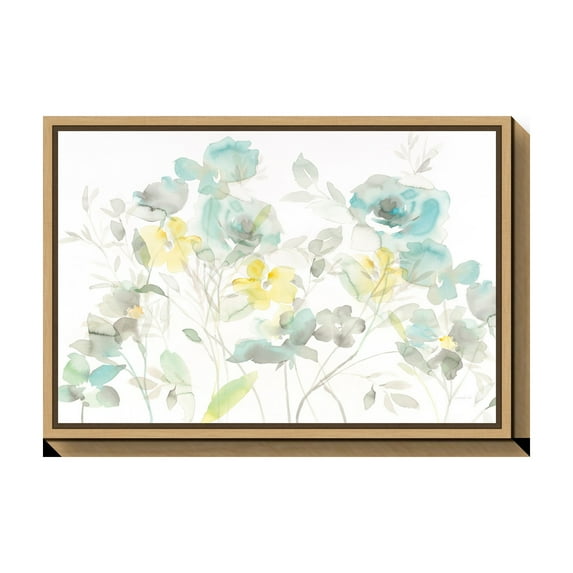 Amanti Art Canvas Art Framed Aqua Roses Shadows
