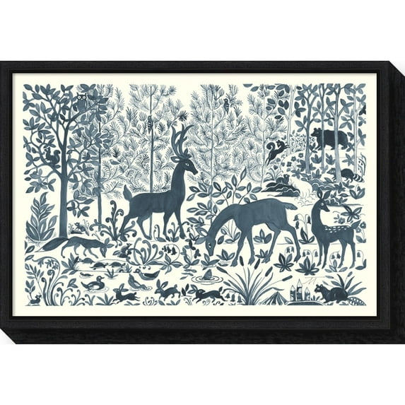 Amanti Art Canvas Art Framed 'Forest Life I' by Miranda Thomas Black