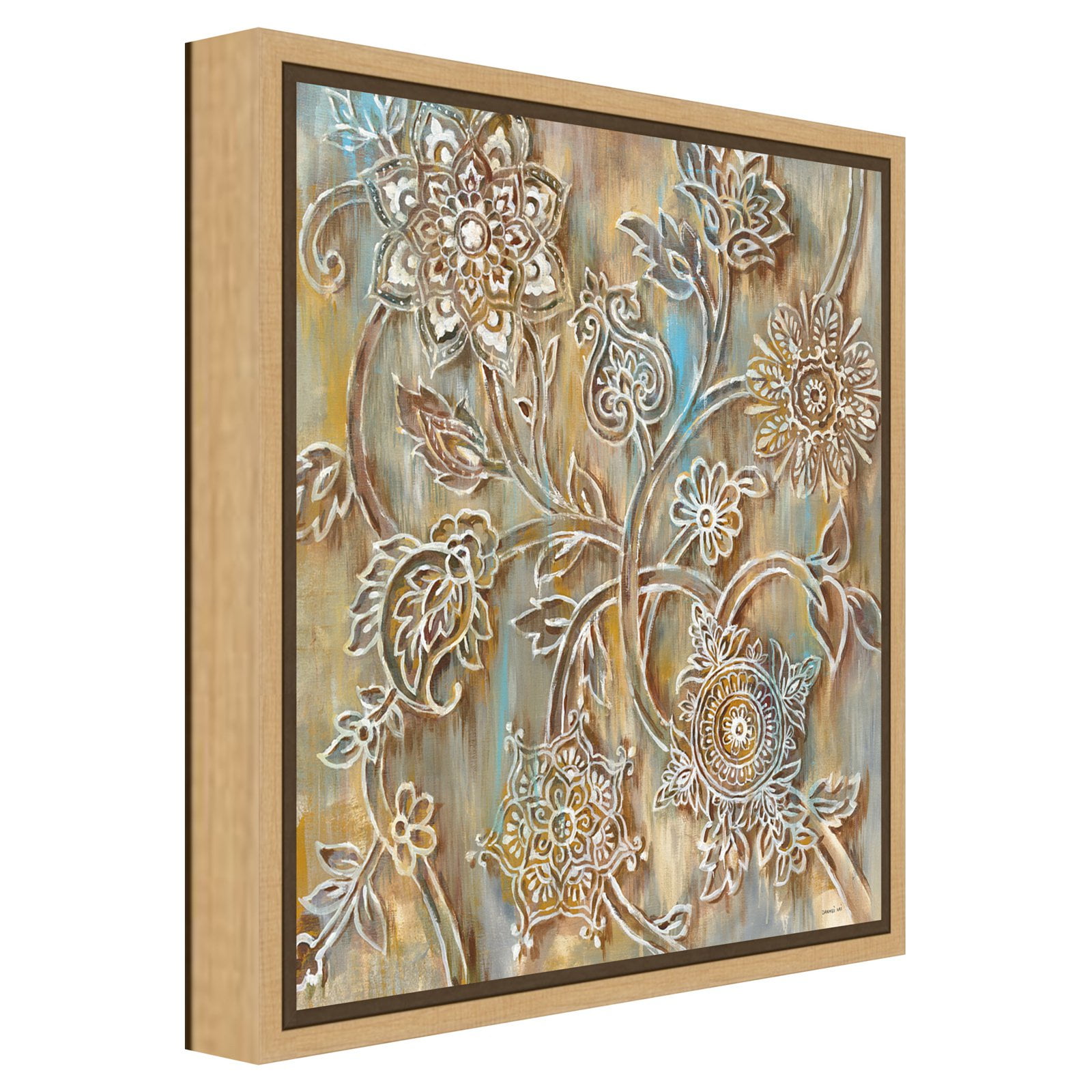 Amanti Art Henna Crop by Danhui Nai Canvas Wall Art Print Framed 16-in. x 16-in.