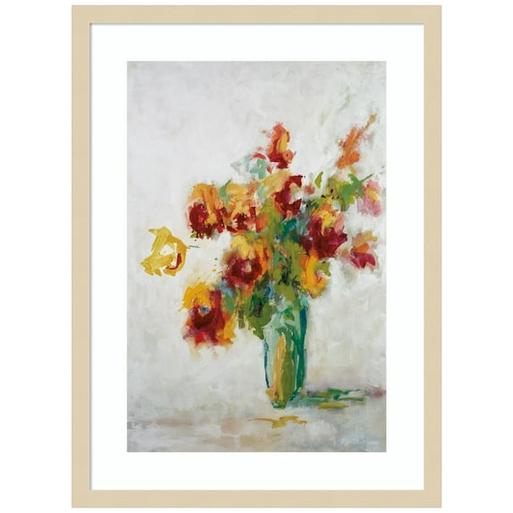 Amanti Art Cheery Flowers Wood Framed Wall Art Print