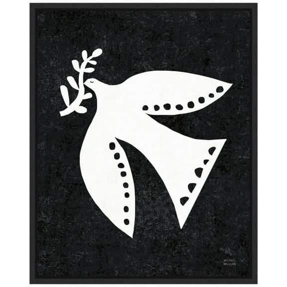 Amanti Art Christmas Whimsy Dove Framed Canvas Wall Art Print